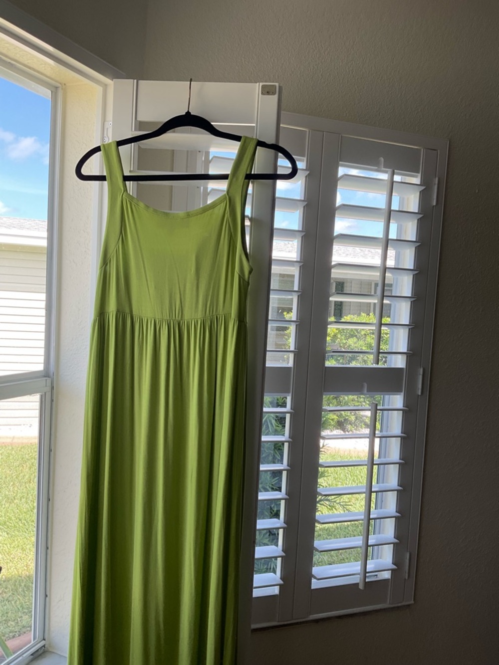 NWT Philosophy Crisscross Bodice Sleeveless Maxi Dress, Lime Green, Large - Picture 6 of 7